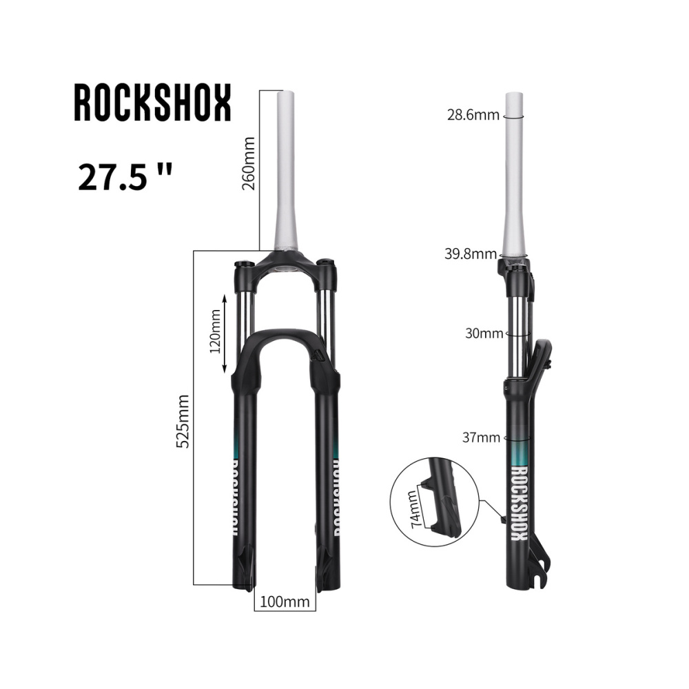RockShox Judy 27.5in 120mm Coil Fork, 9x100mm Quick Release, Tapered Steerer, Lockout