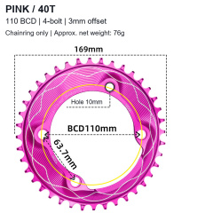 Pink / 40T - Chainring Only