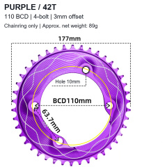 Purple / 42T - Chainring Only