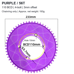Purple / 56T - Chainring Only