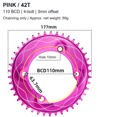 Pink / 42T - Chainring Only
