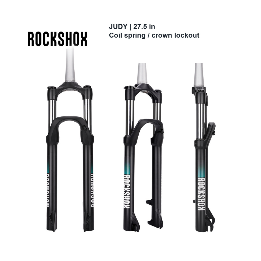 RockShox Judy 27.5in 120mm Coil Fork, 9x100mm Quick Release, Tapered Steerer, Lockout