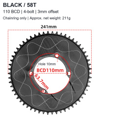 Black / 58T - Chainring Only