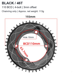 Black / 46T - Chainring Only