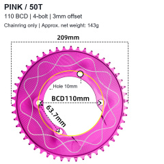 Pink / 50T - Chainring Only