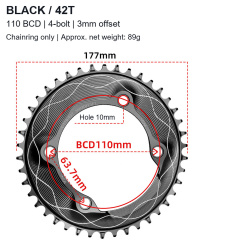 Black / 42T - Chainring Only