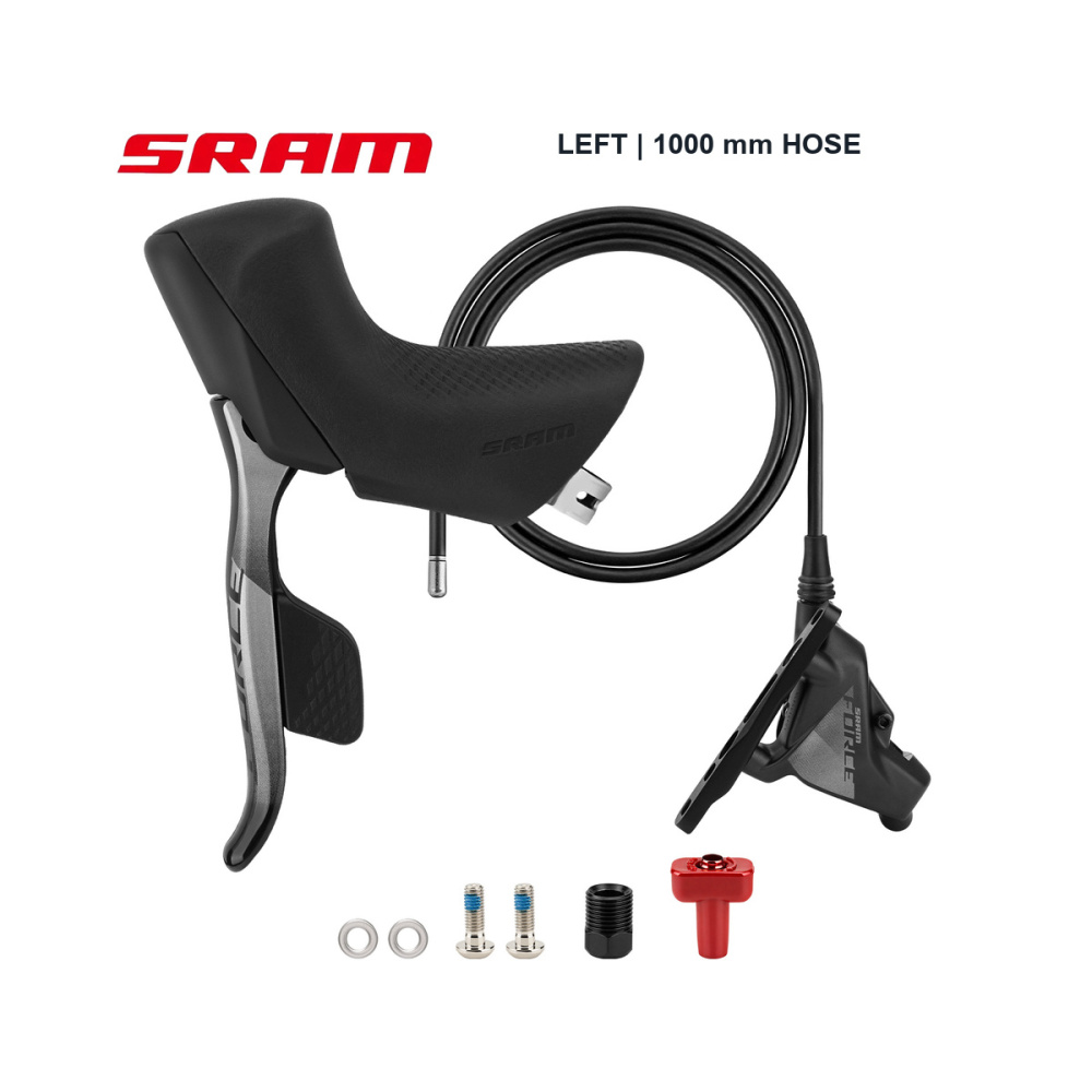 SRAM Force eTap AXS Left Shift-Brake Lever + Front Flat-Mount Caliper, 1000mm Hose