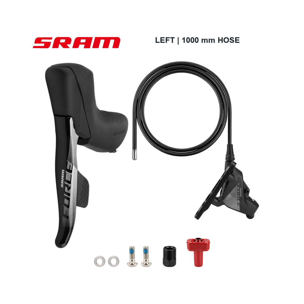 SRAM Force eTap AXS Left Shift-Brake Lever + Front Flat-Mount Caliper, 1000mm Hose