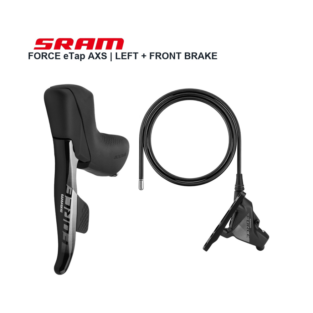 SRAM Force eTap AXS Left Shift-Brake Lever + Front Flat-Mount Caliper, 1000mm Hose