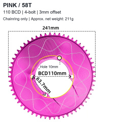 Pink / 58T - Chainring Only