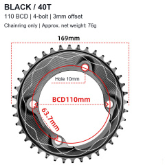 Black / 40T - Chainring Only