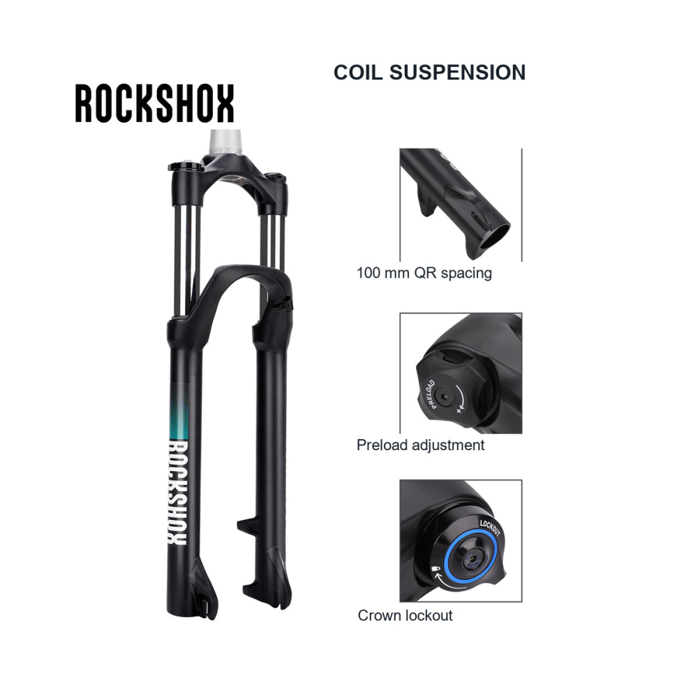 RockShox Judy 27.5in 120mm Coil Fork, 9x100mm Quick Release, Tapered Steerer, Lockout