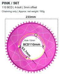 Pink / 56T - Chainring Only