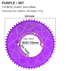 Purple / 58T - Chainring Only