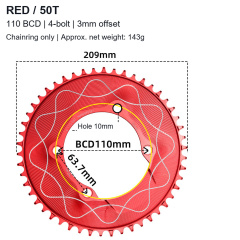 Red / 50T - Chainring Only