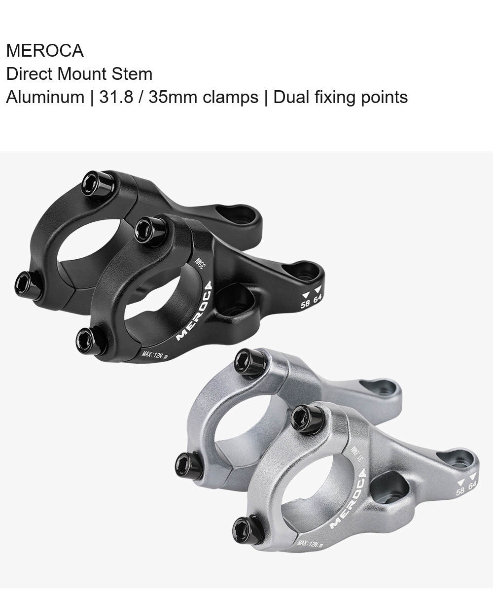 MEROCA Direct Mount MTB Stem, 31.8 / 35mm Clamp, 58 / 64mm - D01