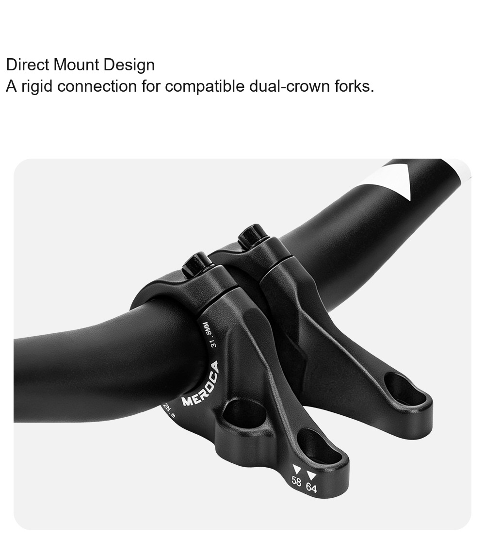 MEROCA Direct Mount MTB Stem, 31.8 / 35mm Clamp, 58 / 64mm - D06