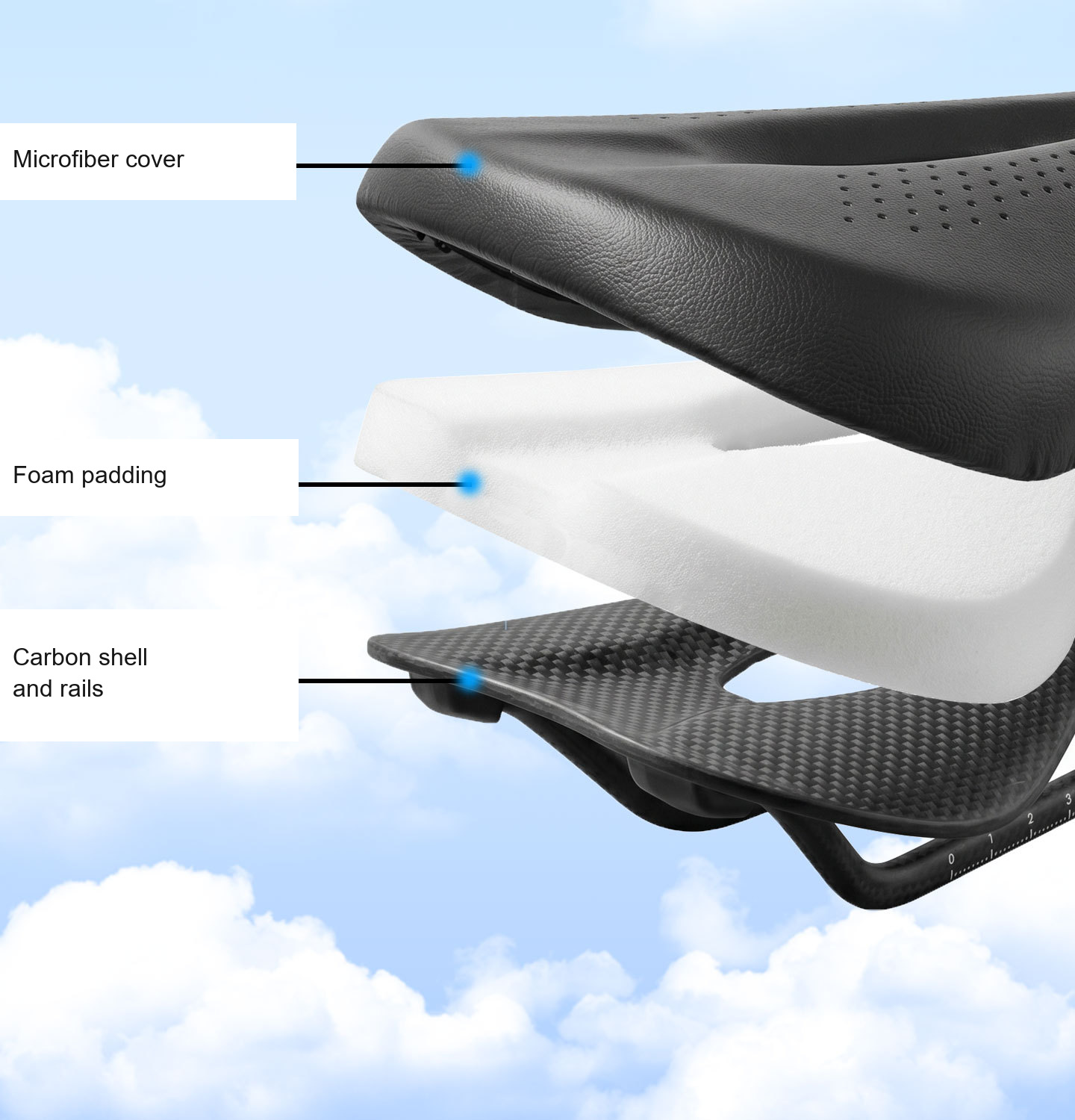 PLSELIS Short-Nose Carbon Saddle, 240 x 140mm, Carbon Rails, 8 Colors - D10