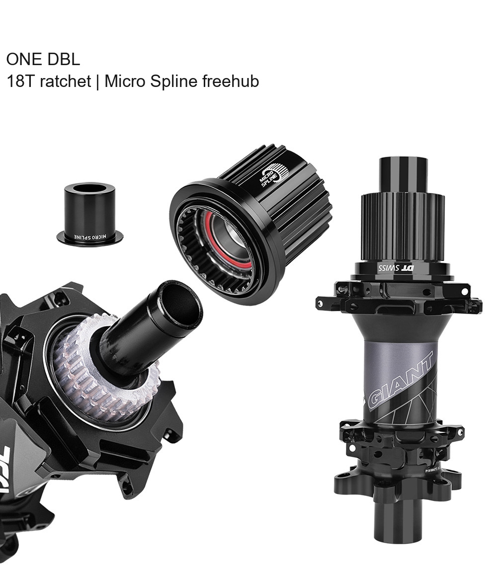 GIANT TWD / ONE DBL Boost Hubs, 28H Straight Pull, HG / Micro Spline - D06