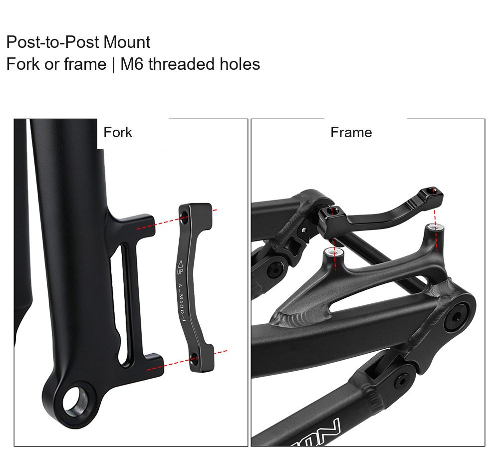 MEROCA Post Mount Disc Brake Adapter, 160 to 180 / 180 to 203mm - D04