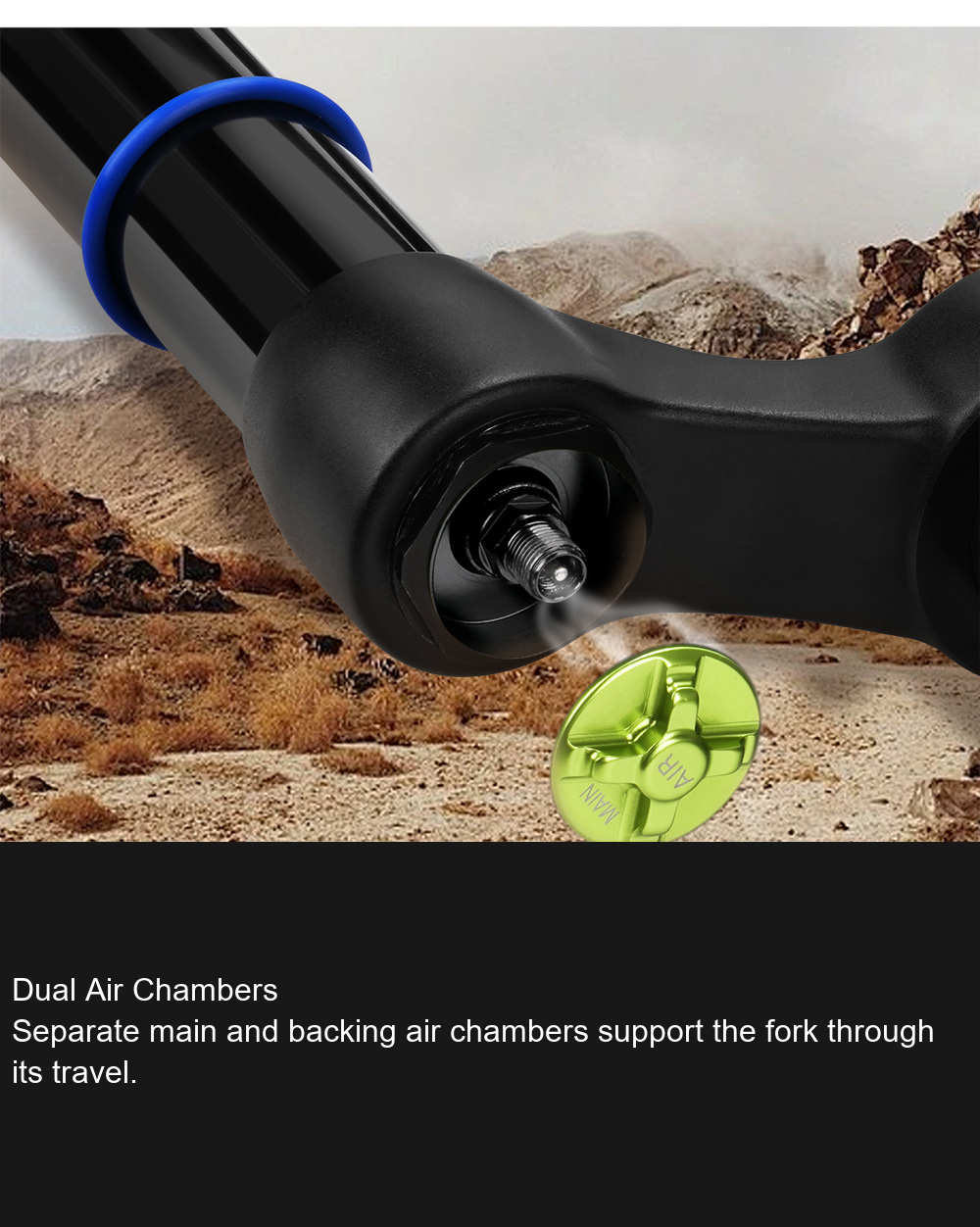 DNM FCR Dual-Air MTB Fork, 27.5 / 29in, 160mm, Boost 15x110 - D10