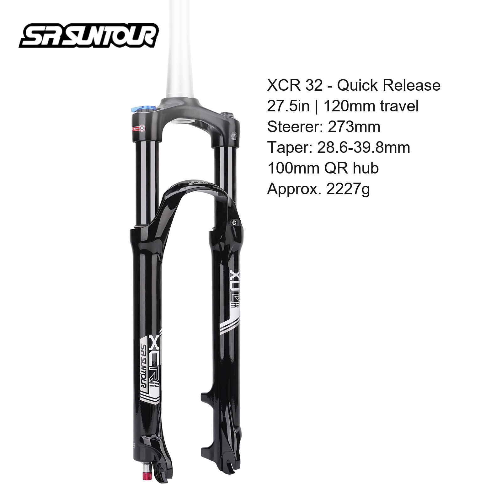 SR SUNTOUR XCR 32 Air Fork, 27.5in, 120mm, 100mm Quick Release - D01