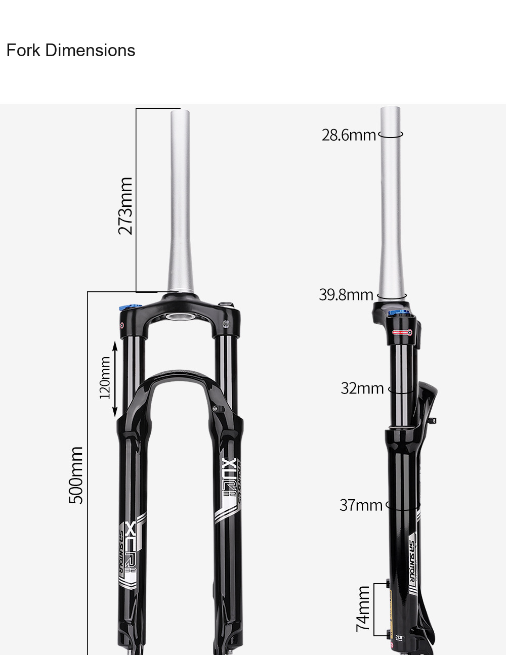 SR SUNTOUR XCR 32 Air Fork, 27.5in, 120mm, 100mm Quick Release - D03