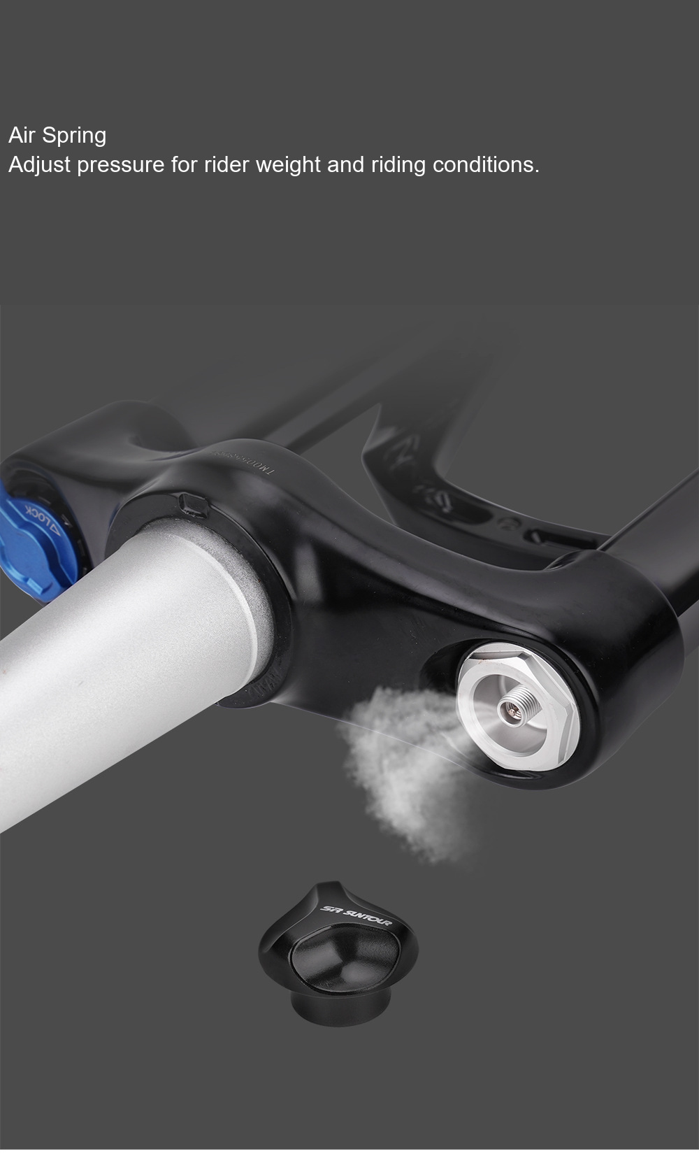 SR SUNTOUR XCR 32 Air Fork, 27.5in, 120mm, 100mm Quick Release - D08