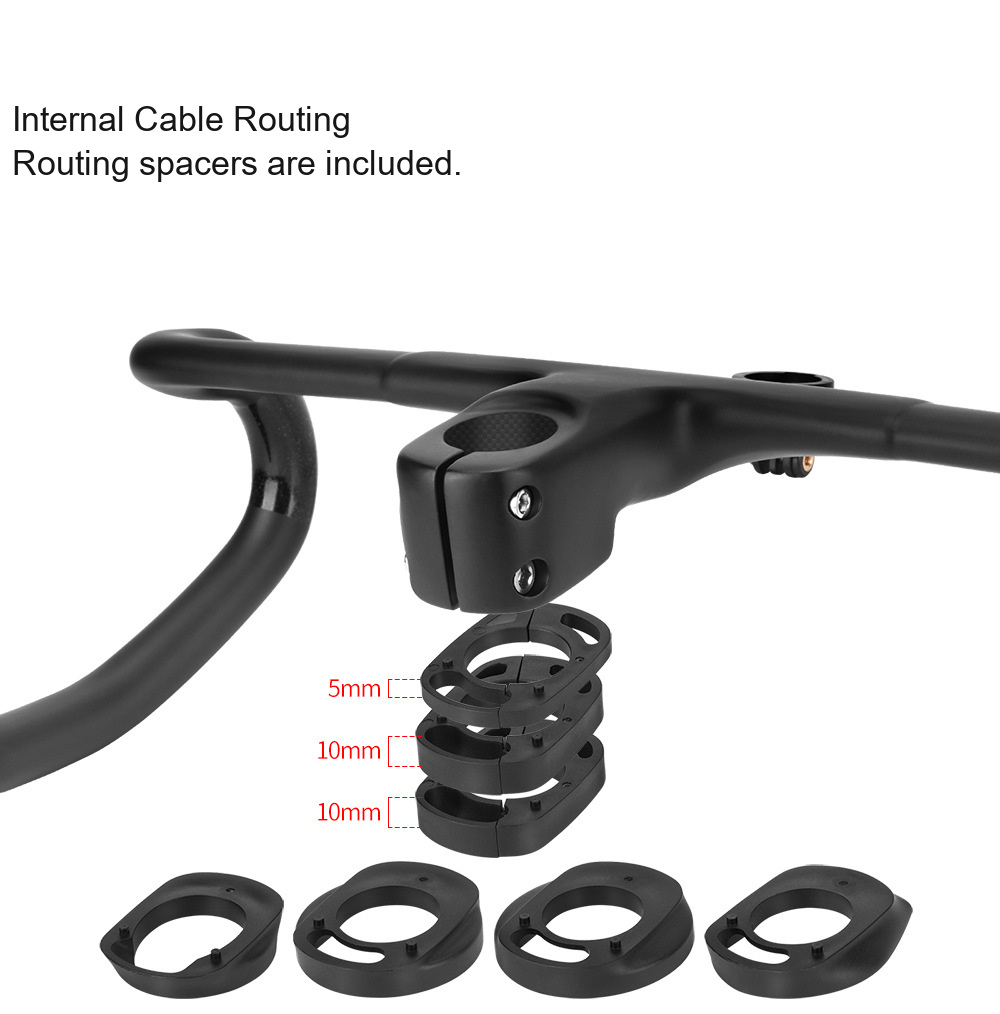 Carbon Integrated Road Handlebar with Computer Mount, Internal Routing - D05