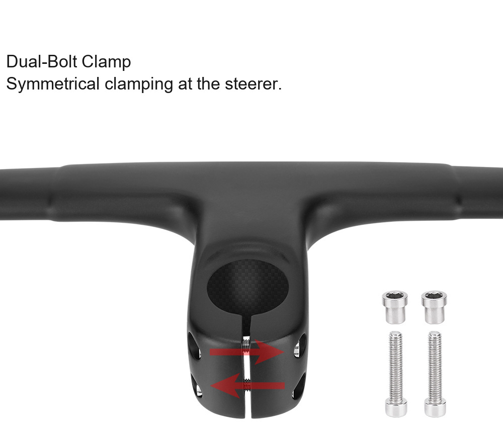 Carbon Integrated Road Handlebar with Computer Mount, Internal Routing - D11