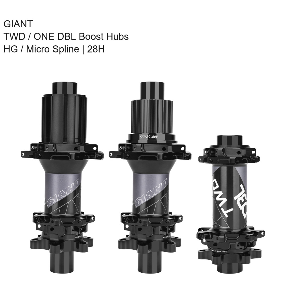 GIANT TWD / ONE DBL Boost Hubs, 28H Straight Pull, HG / Micro Spline