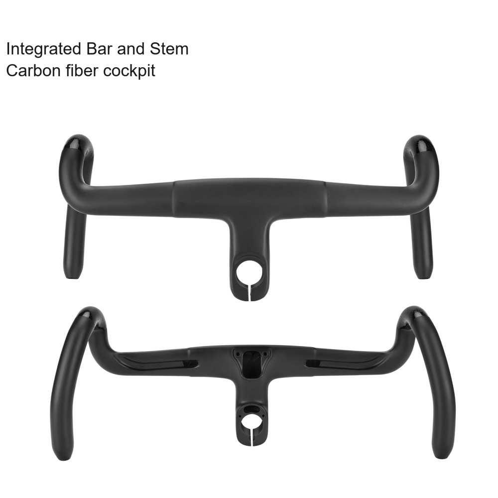 Carbon Integrated Road Handlebar with Computer Mount, Internal Routing