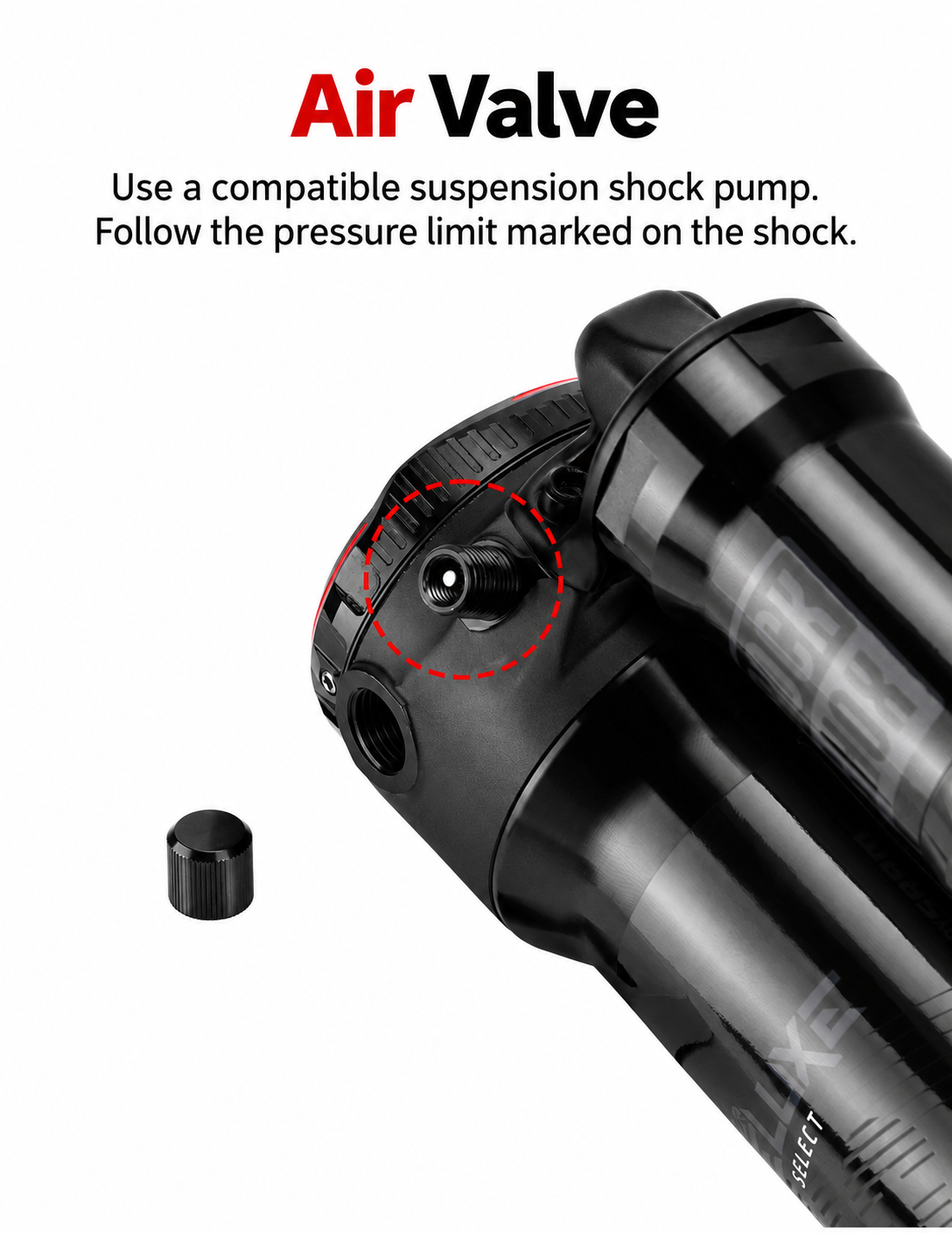RockShox Deluxe Select Air Rear Shock, 225 x 75mm, Trunnion Mount