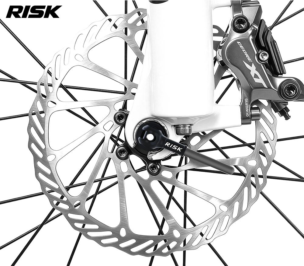 RISK RA163 Titanium Quick Release Skewer Set, Carbon Fiber Levers, Front & Rear, 40g