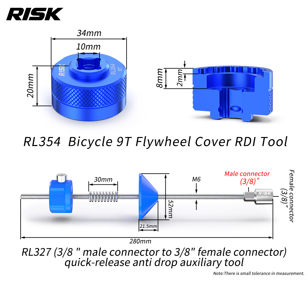 RISK RL354 9T Cassette Lockring Tool for Shimano XTR M9200 / XT M8200, RL327 Holder Option