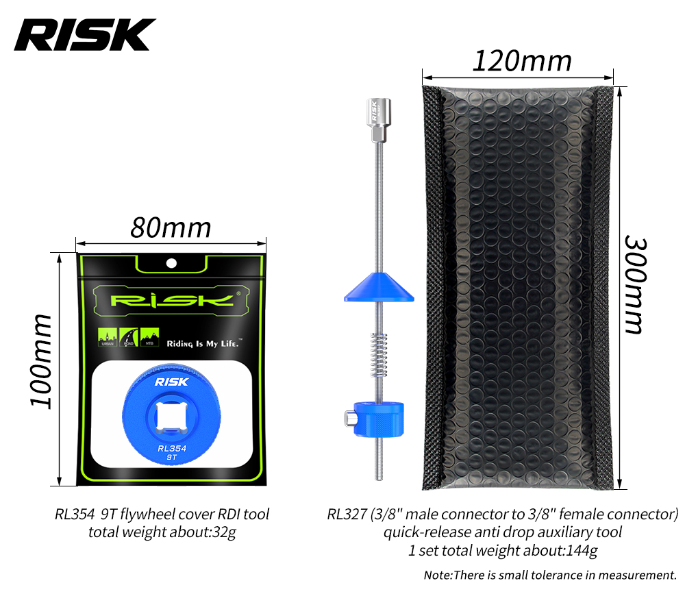 RISK RL354 9T Cassette Lockring Tool for Shimano XTR M9200 / XT M8200, RL327 Holder Option