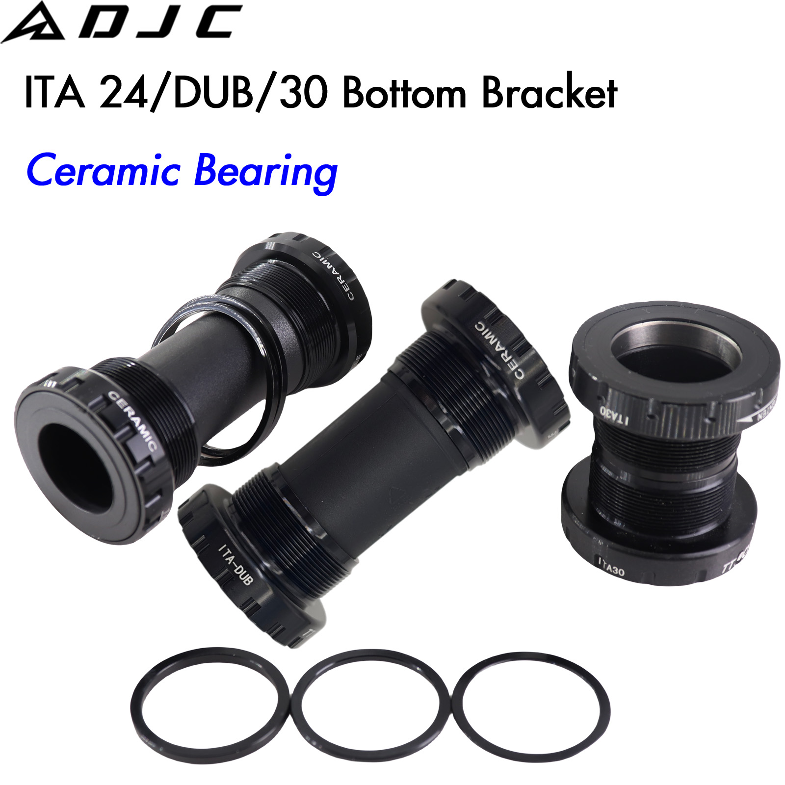 DJC ITA Ceramic Bottom Bracket Italian Thread for 24mm for Shimano, 29mm for SRAM DUB & 30mm Cranksets TTbicycle