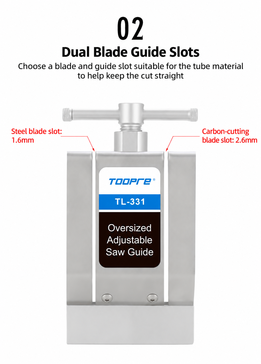 TOOPRE TL-331 Adjustable Tube Cutting Guide, 8-inch File & 12-inch Hacksaw Options