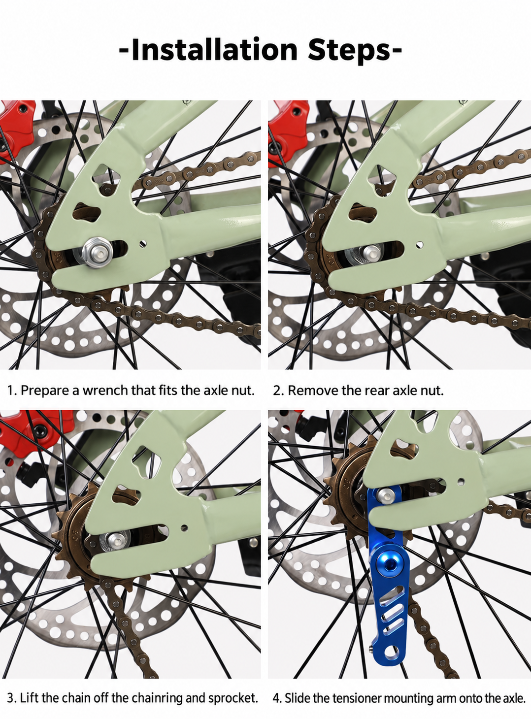 TOOPRE TL-082 Adjustable Single-Speed Chain Tensioner, 11T Bearing Pulley, 5 Colors