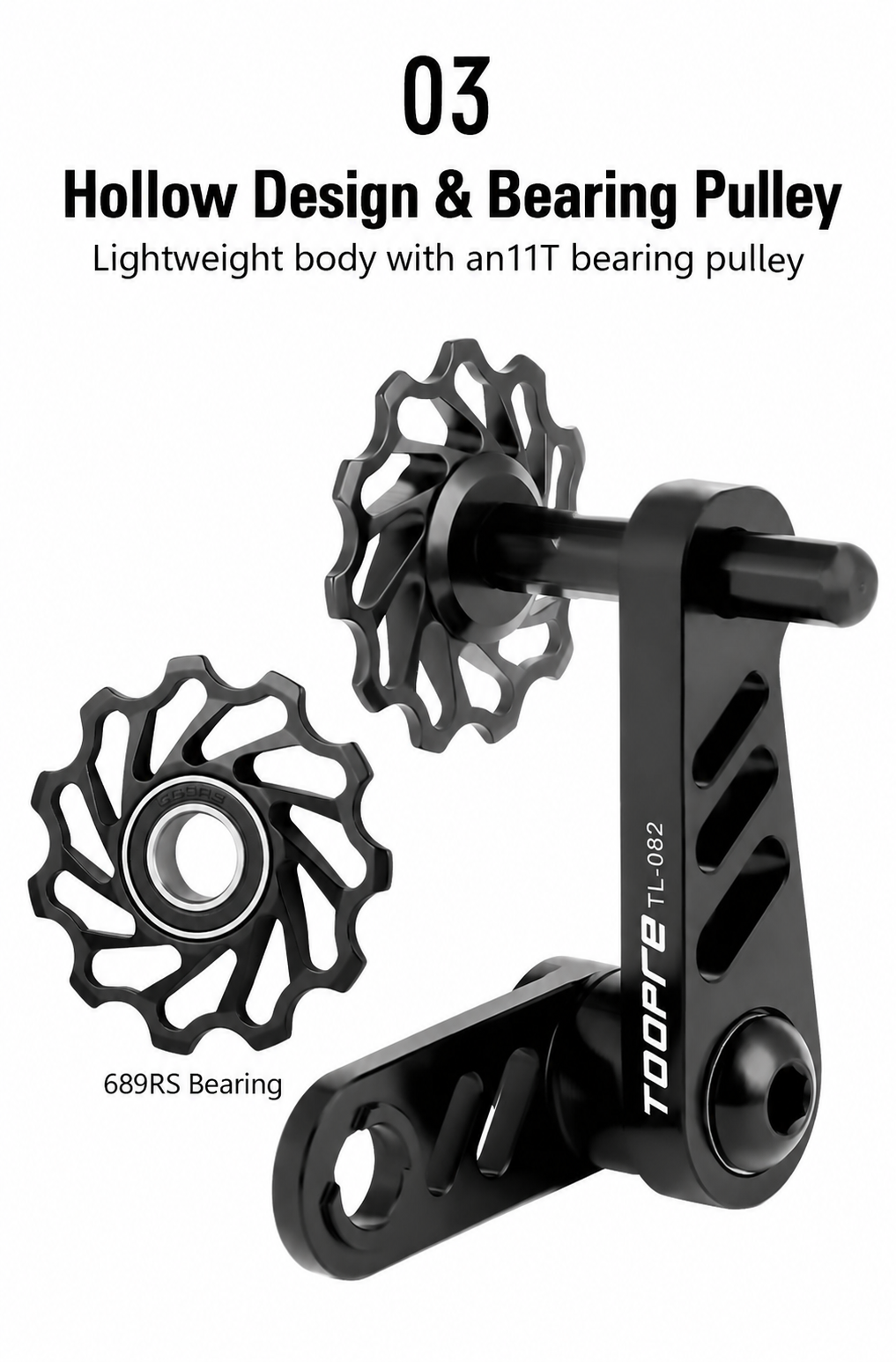TOOPRE TL-082 Adjustable Single-Speed Chain Tensioner, 11T Bearing Pulley, 5 Colors