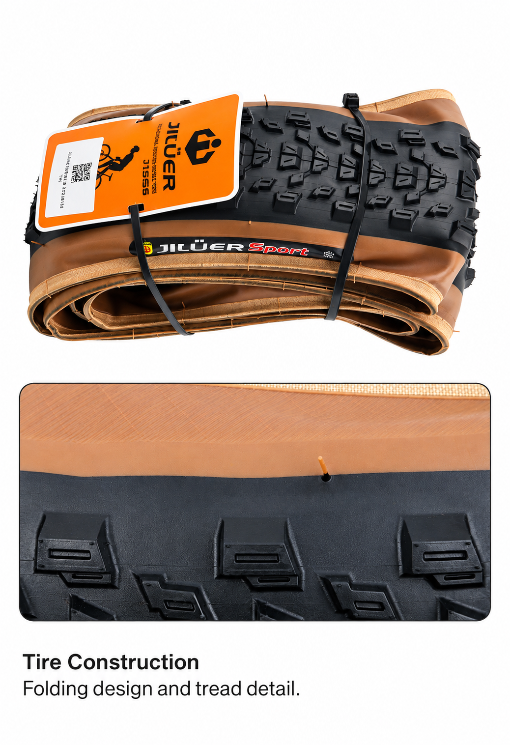 JILUER 60 TPI Folding Bicycle Tires - for Road MTB and Fat Bike, 700 x 25C, 700 x 28C,26 x 1.95, 27.5 x 2.1, 27.5 x
