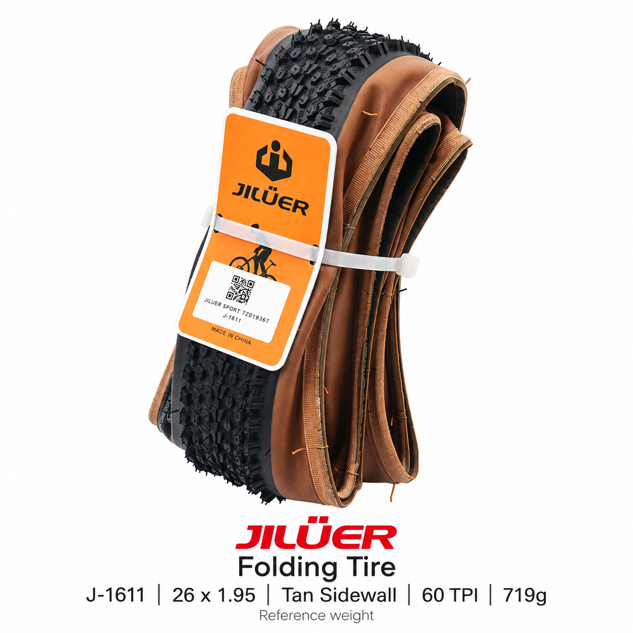 JILUER 60 TPI Folding Bicycle Tires - for Road MTB and Fat Bike, 700 x 25C, 700 x 28C,26 x 1.95, 27.5 x 2.1, 27.5 x
