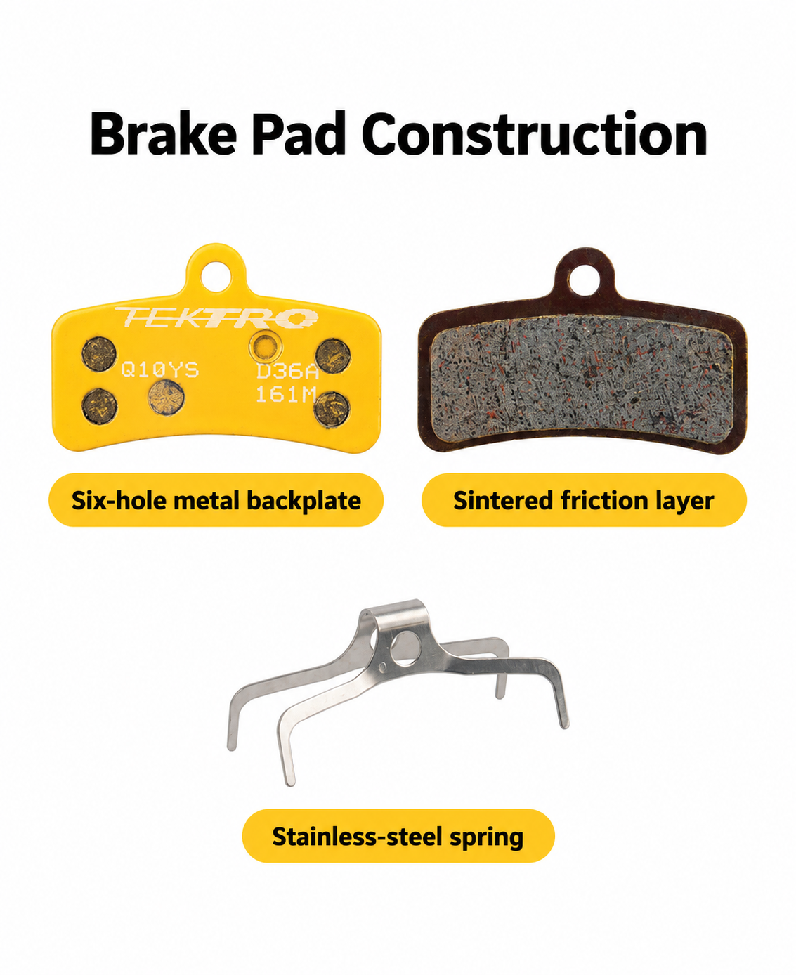 TEKTRO Q10YS Sintered Brake Pads for 4-Piston Calipers