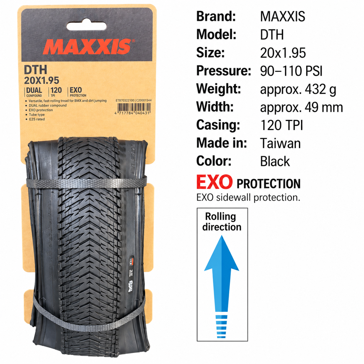MAXXIS DTH Folding BMX and Street Tire