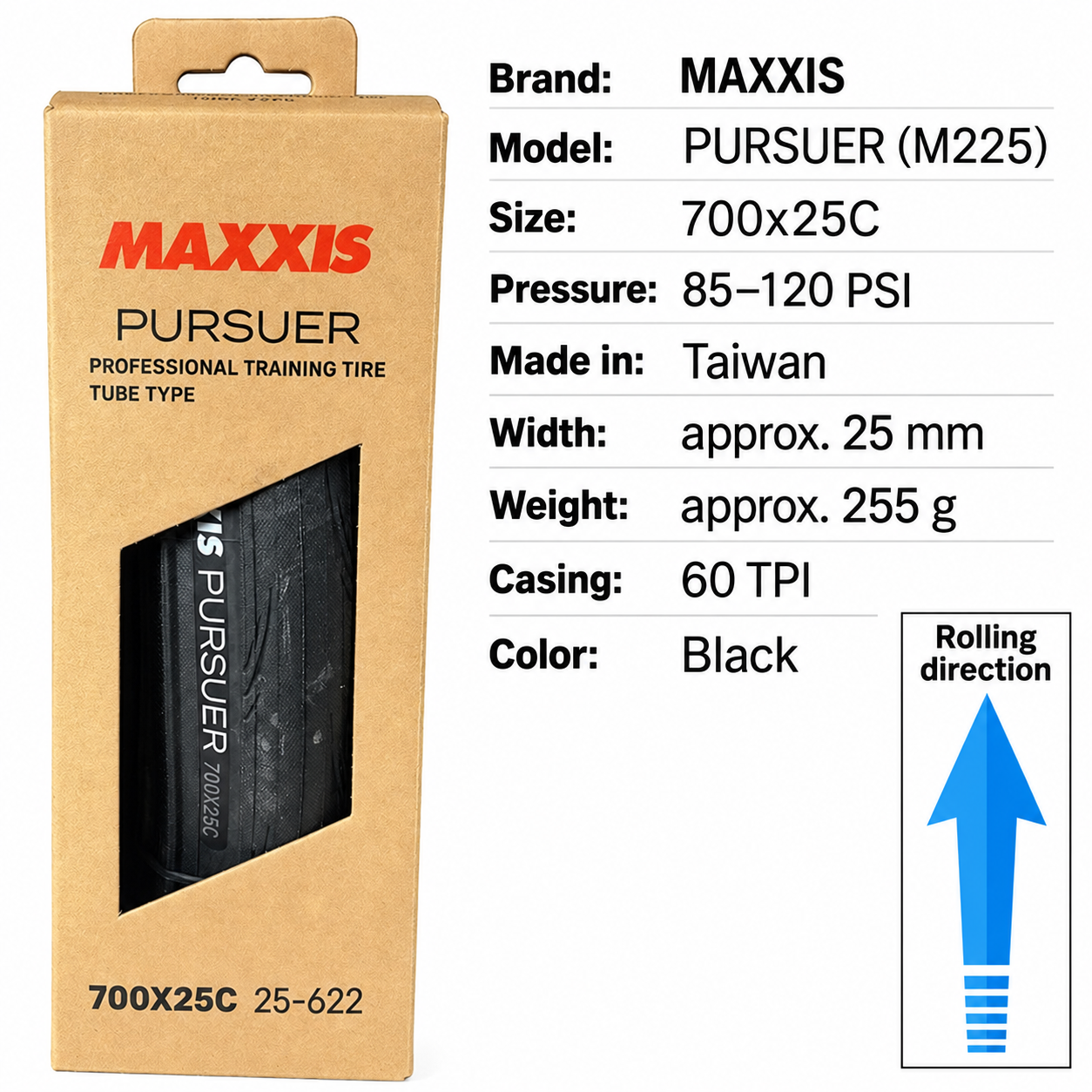 MAXXIS PURSUER M225 Folding Road Tire