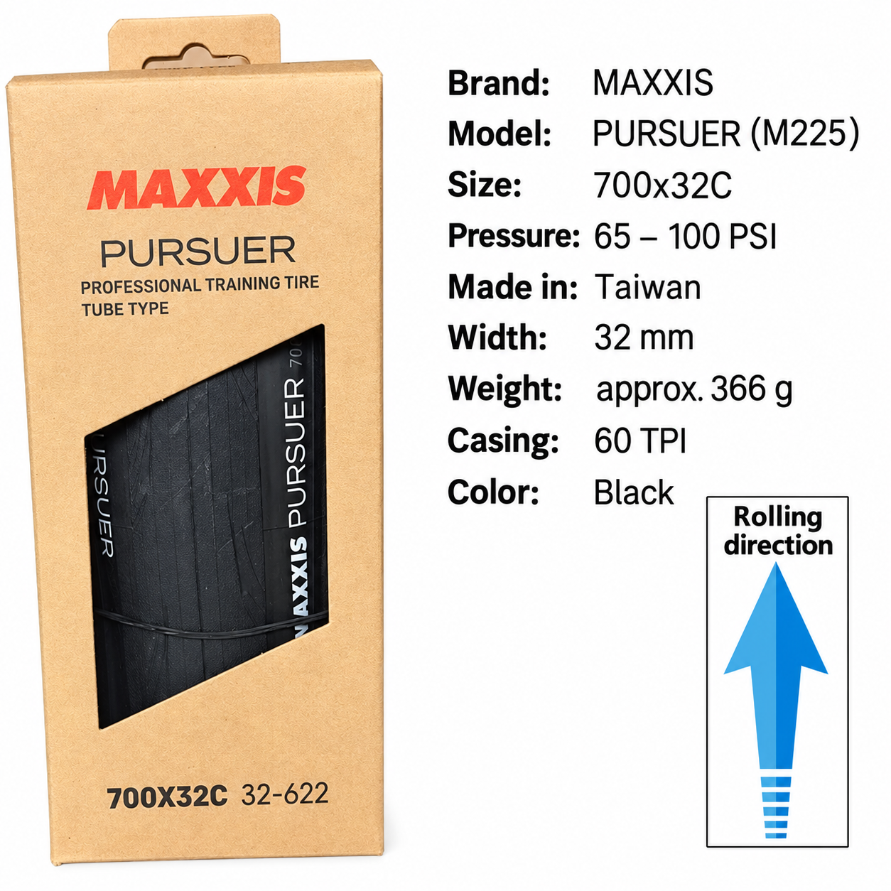 MAXXIS PURSUER M225 Folding Road Tire