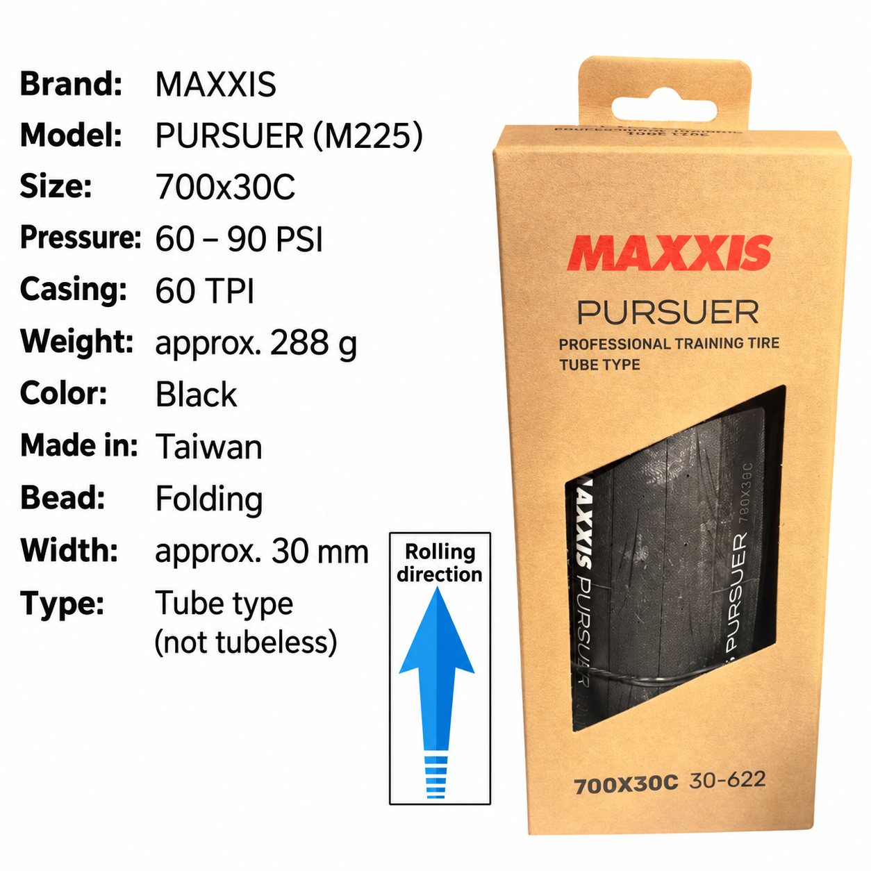 MAXXIS PURSUER M225 Folding Road Tire