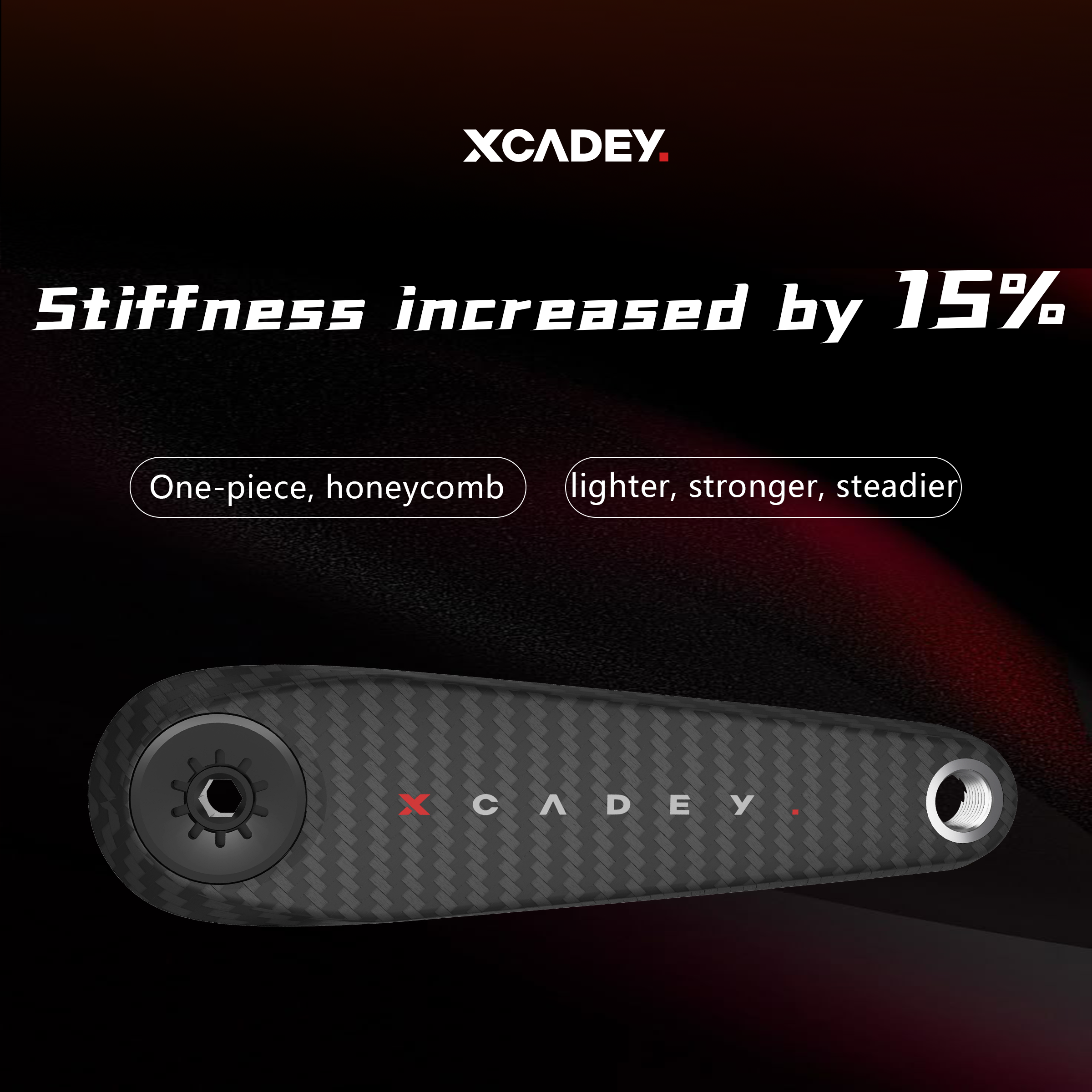 XCADEY VENTUS-XPOWER 110BCD 4-bolt carbon power meter crankset and separate chainring options - image 2