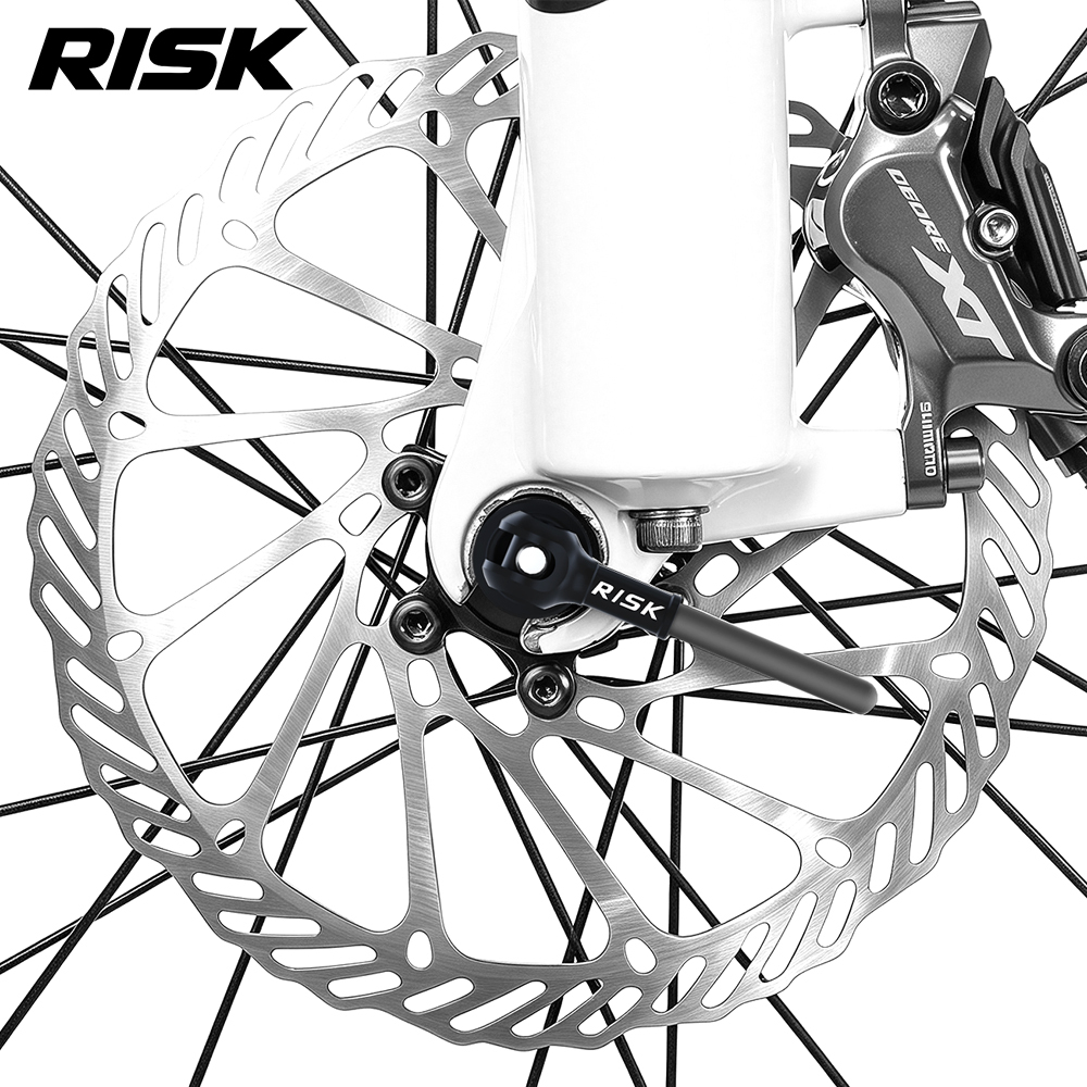 RISK RA163 Titanium Quick Release Skewer Set, Carbon Fiber Levers, Front & Rear, 40g