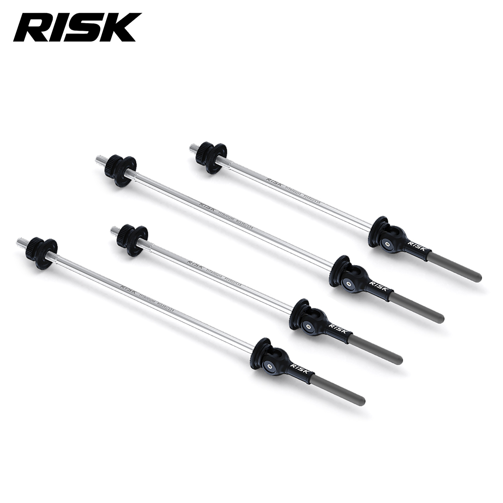 RISK RA163 Titanium Quick Release Skewer Set, Carbon Fiber Levers, Front & Rear, 40g